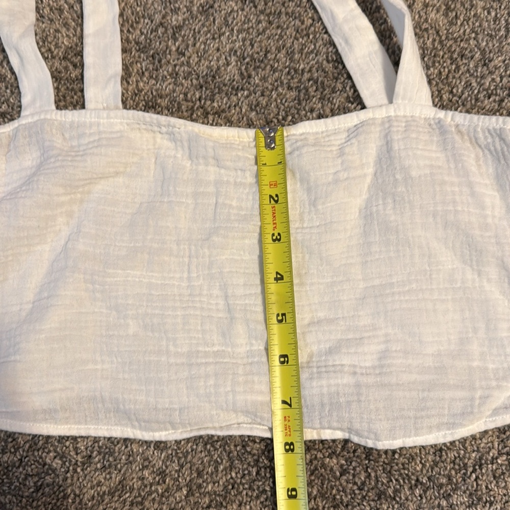 REFORMATION White Cropped Camisole Blouse Top Size 6 - Picture 13 of 14